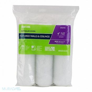 SHUR-LINE Roller Cover 9 L 1/2 Nap Knit PK3, 48WM09