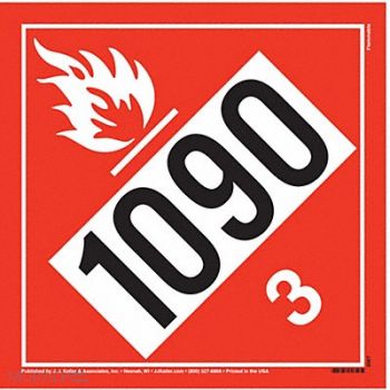 JJ KELLER DOT Container Placard 10-3/4 Label W, 48WU77