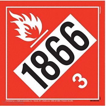 JJ KELLER DOT Container Placard 10-3/4 Label W, 48WX07