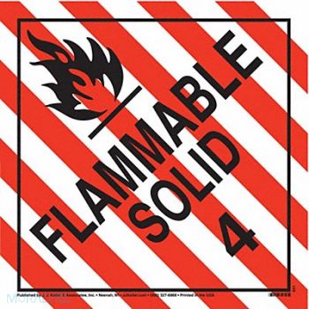 JJ KELLER DOT Container Placard 10-3/4 Label W, 48WX08