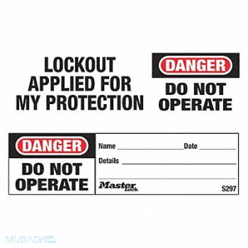 MASTER LOCK Safety Tag Danger - Do Not Operate PK100, 48XM55