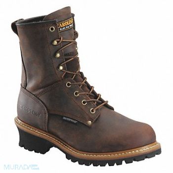 CAROLINA SHOE Logger Boot 15 2E Brown Steel PR, 48XP87