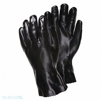 MCR SAFETY Chem. Resistnt Glovs L Blk PVC PK12, 48XW50