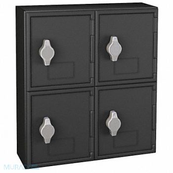 UNITED VISUAL PRODUCTS Locker 2x2Lckrs Blk 13.5 x12 x4, 48XW66