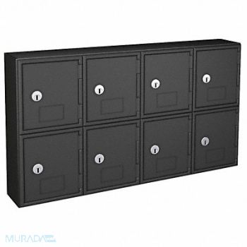 UNITED VISUAL PRODUCTS Locker 2x4Lckrs Blk 13.5 x24 x4, 48XW67