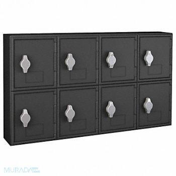 UNITED VISUAL PRODUCTS Locker 2x4Lckrs Blk 13.5 x24 x4, 48XW68