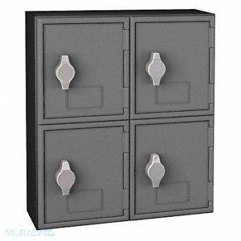 UNITED VISUAL PRODUCTS Locker 2x2Lckrs Gry/Blk 13.5 x12 x4, 48XW70