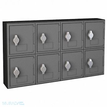 UNITED VISUAL PRODUCTS Locker 2x4Lckrs Gry/Blk 13.5 x24 x4, 48XW72