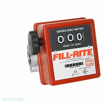 FILL-RITE Flowmeter 50 PSI 20 GPM 1 in 50 SSU, 48YA64