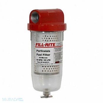 FILL-RITE Clear Bowl Filter 4-1/2inL 3/4 in Size, 48YA69