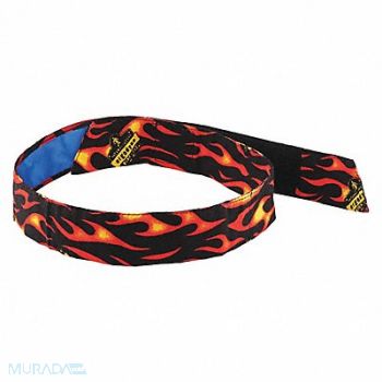 CHILL-ITS BY ERGODYNE Hook-and-Lopp Bandana Universal Flame, 48Z866