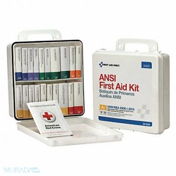 FIRST AID ONLY First Aid Kit 50 People Plastic 24 Comp., 48ZE23
