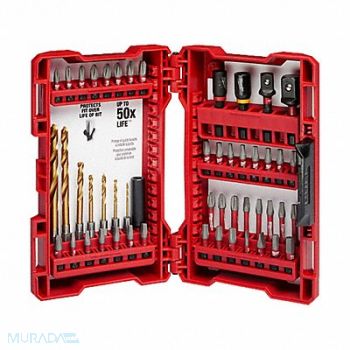 MILWAUKEE Screwdriver Bit Set 50 Pieces 1/4 Shank, 48ZJ62