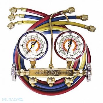 JB INDUSTRIES Mechanical Manifold Gauge Set 2 Valves, 48ZJ72