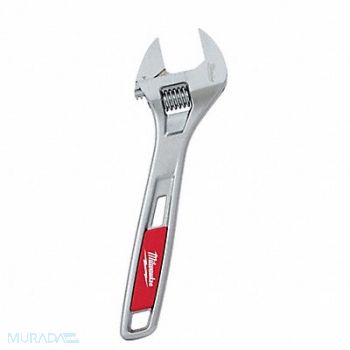 MILWAUKEE Adj. Wrench Steel Chrome 8 in, 48ZT22