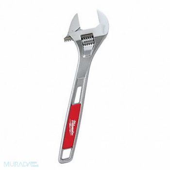 MILWAUKEE Adj. Wrench Steel Chrome 14-11/32 in OL, 48ZT24