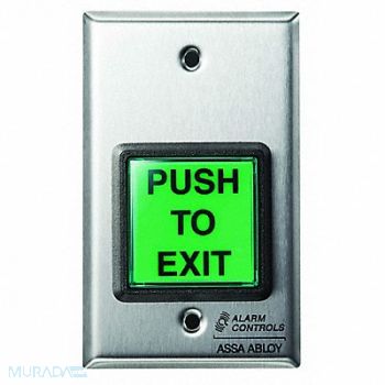 ALARM CONTROLS Push Button 5 in H w/Face Plate, 48ZW53