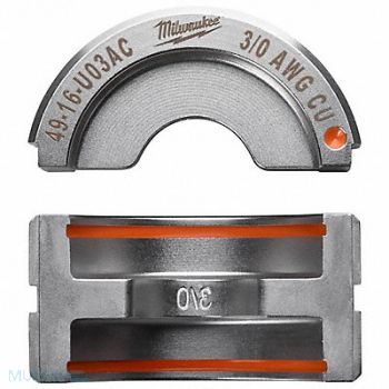 MILWAUKEE Crimping Die U Style 6 tons 3/0 AWG, 45FD96