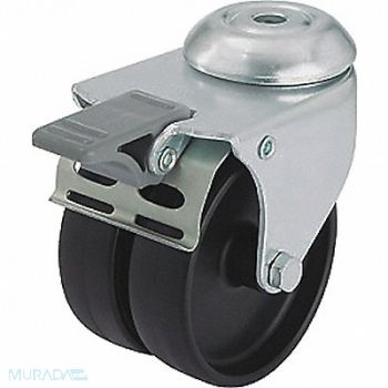 GRAINGER APPROVED Low-Profile Easy-Turn Bolt-Hole Caster, 490W30
