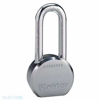 MASTER LOCK Keyed Padlock 7/8 in Round Silver, 490W98