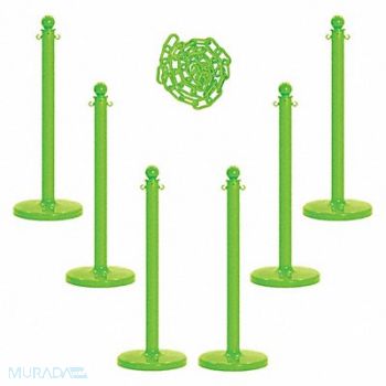 MR. CHAIN Barrier Post Kit 40 H Safety Green, 490Z90