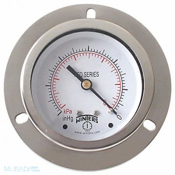 WINTERS K4541 Pressure Gauge 2-1/2 Dial Size Silver, 491F90