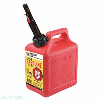 FLAME SHIELD Gas Can 1 gal Self Red HDPE 9-1/2 H, 491K28