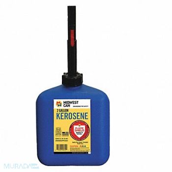 FLAME SHIELD Kerosene Can 2 gal Self Blue HDPE, 491K30