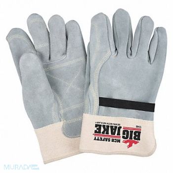 MCR SAFETY J7532 Leather Gloves Gray XL PK12, 491R59