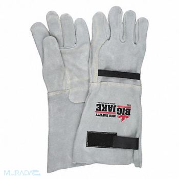 MCR SAFETY J7533 Leather Gloves Gray XL PK12, 491R63
