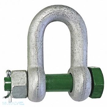 GREEN PIN Shackle 1-3/8 Body Sz Galvanized, 491W40