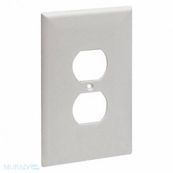 GRAINGER APPROVED Duplex Receptacle Wall Plate Plastic, 492P57