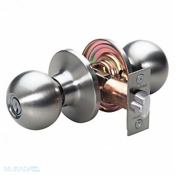 MASTER LOCK Knob Lockset Ball Style Satin Nickel, 492V50