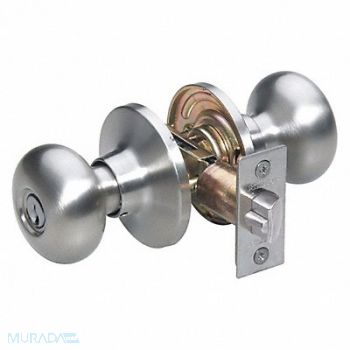 MASTER LOCK Knob Lockset Biscuit Style Satin Nickel, 492V67