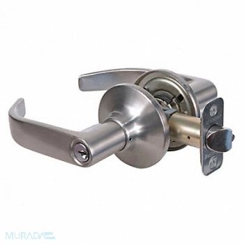 MASTER LOCK Lever Lockset Satin Nickel Return Style, 492U96