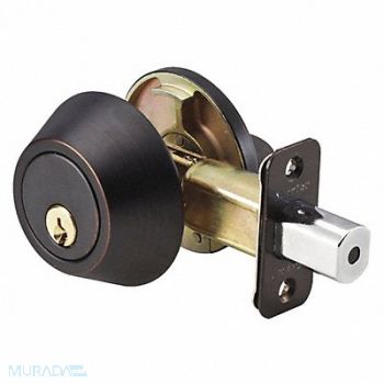 MASTER LOCK Deadbolt Aged Bronze Single Cylinder, 492V90