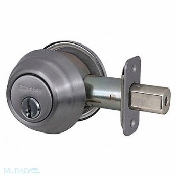 MASTER LOCK Deadbolt Satin Nickel Single Cylinder, 492V97