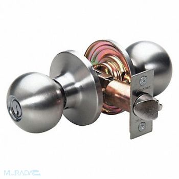 MASTER LOCK Knob Lockset Ball Style Satin Nickel, 492V52