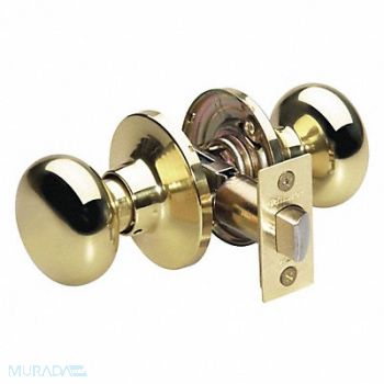MASTER LOCK Knob Lockset Biscuit Style Polished Brss, 492V57