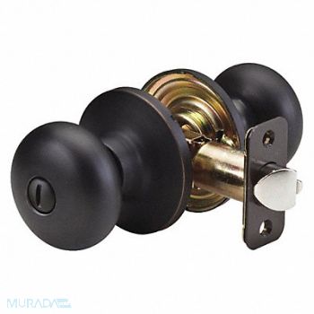 MASTER LOCK Knob Lockset Biscuit Style Aged Bronze, 492V65