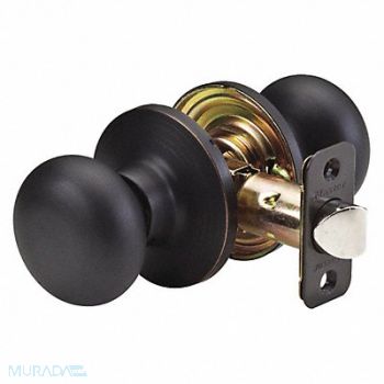 MASTER LOCK Knob Lockset Biscuit Style Aged Bronze, 492V66