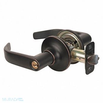 MASTER LOCK Lever Lockset Aged Bronze Return Style, 492W08