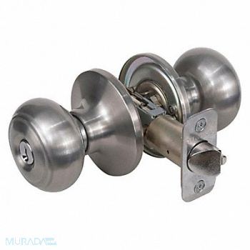 MASTER LOCK Knob Lockset Rusk Style Satin Nickel, 492W36