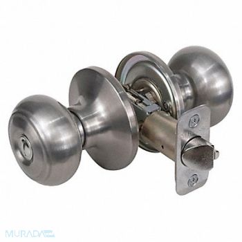 MASTER LOCK Knob Lockset Rusk Style Satin Nickel, 492W40