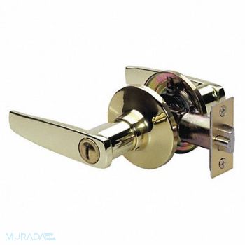 MASTER LOCK Lever Lockset Polished Brss Strght Style, 492W51