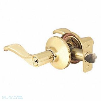 MASTER LOCK Lever Lockset Bright Brass Wave Style, 492W65