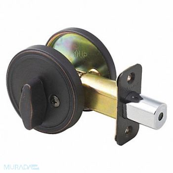MASTER LOCK Deadbolt Aged Bronze Single Cylinder, 492W91