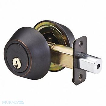 MASTER LOCK Deadbolt Aged Bronze Double Cylinder, 492W97