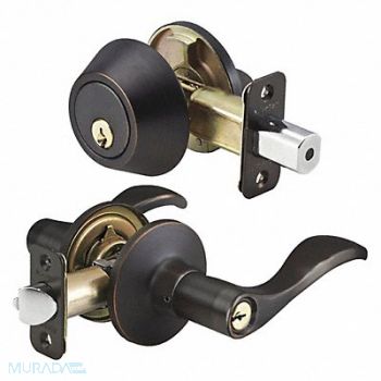 MASTER LOCK Lever Lockset Aged Bronze Wave Style, 492X13