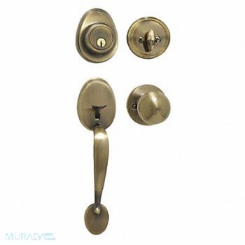 MASTER LOCK Knob Lockset Biscuit Style Antique Brass, 492X22